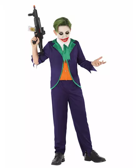 Šílený harlekýnský kostým pro chlapce, Velikost: 10-12 let(145-160 cm)