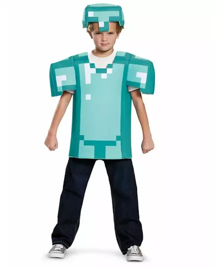 Kostým brnění Minecraft pro děti, Velikost: 10-12 let (137 - 149 cm)