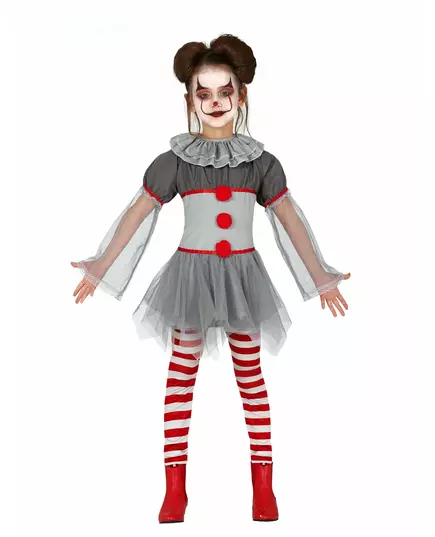 Psychopatický klaunský kostým pro dívky s legínami, Velikost: 10-12 let (142-148 cm)