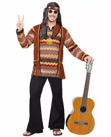 Přírodní hippie kostým pro muže, Velikost: Large