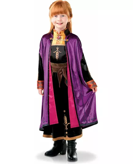 Deluxe kostým Anna Frozen 2 pro dívky, Velikost: 5-6 let (110 to 116 cm)