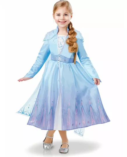 Luxusní kostým Elsa Frozen 2 pro dívky, Velikost: 7-8 let (122 to 128 cm)