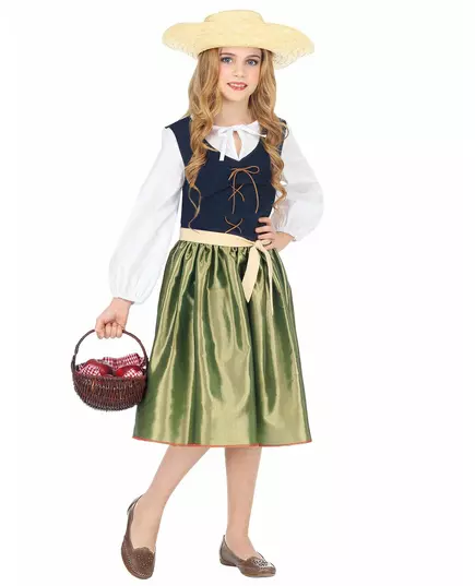 Zelený renesanční kostým pro dívky, Velikost: 5-7 let(128 cm)