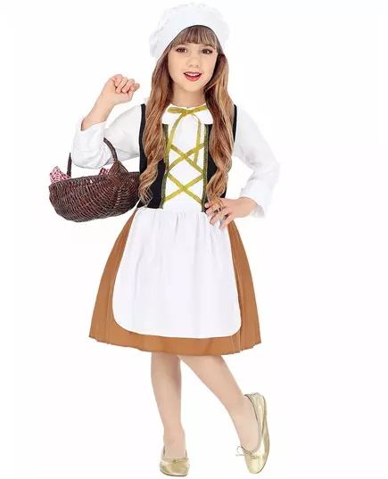 Středověký kostým služky pro dívky, Velikost: 11-13 let (158 cm)