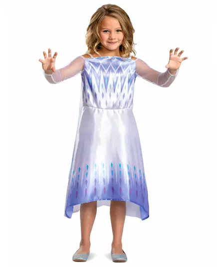 Klasický bílý kostým Elsa – Sněhová královna 2 pro dívky, Velikost: 5-6 let (109 - 126 cm)