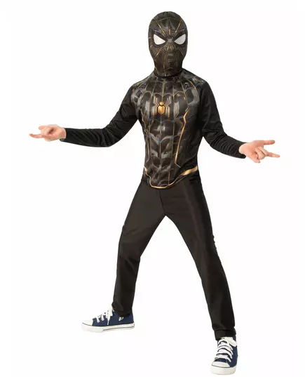 Klasický dětský kostým Spiderman No Way Home černý a zlatý, Velikost: 3-4 let (90 to 104 cm)