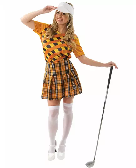 Oranžový golfista kostým pro ženy, Velikost: Small