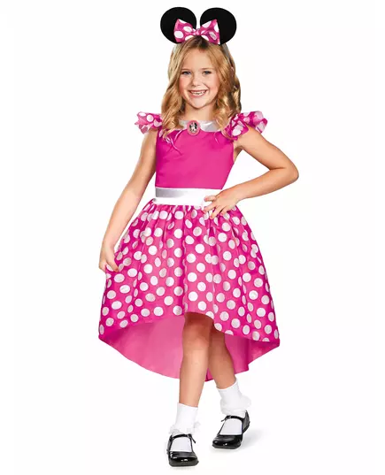 Klasický růžový kostým Minnie pro dívky, Velikost: 3-4 let (97 - 109 cm)