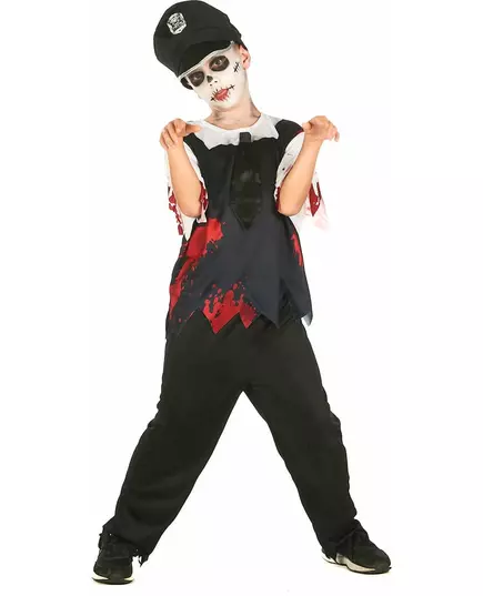 Dětský kostým zombie policisty černobílý, Velikost: 4-6 let (110-120 cm)