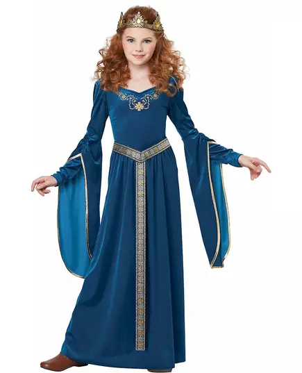 Luxusní sametový středověký princeznovský kostým pro dívky, Velikost: 6-8 let (134 cm)