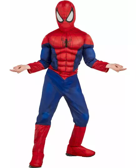 Deluxe svalový Spiderman kostým pro děti, Velikost: 5-6 let (110 to 116 cm)