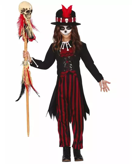 Mystický voodoo kostým pro dívky, Velikost: 9 let (125-135 cm)