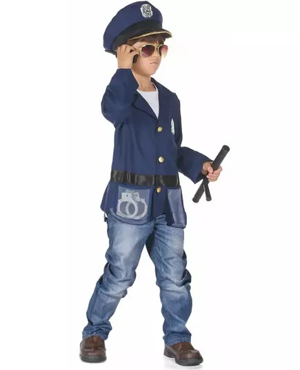 Dětský policejní kostým s doplňky, Velikost: 4-6 let (110-120 cm)