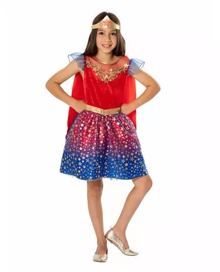 Deluxe Wonder Woman kostým pro děti, Velikost: 9-10 let (134 to 140 cm)