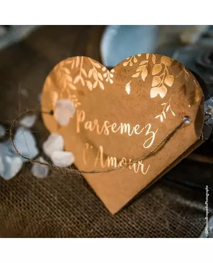 10 taštiček se srdcem Sprinkle Love kraft a bronz 12 × 13 cm, image 2