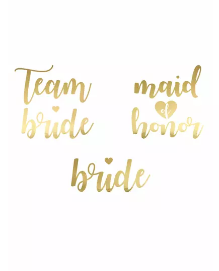 13 dočasných tetování Team Bride zlaté, image 2