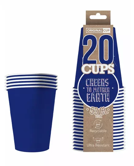 20 modrých amerických recyklovatelných kartonových kelímků 53 cl, image 2