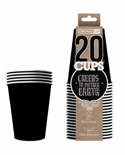20 černých amerických recyklovatelných kartonových kelímků 53 cl, image 2