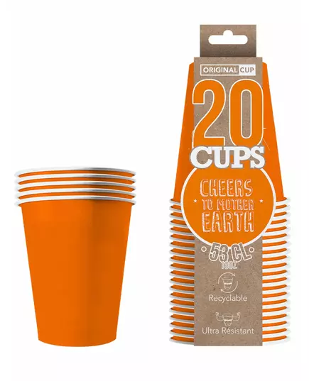 20 oranžových amerických recyklovatelných kartonových kelímků 53 cl, image 2