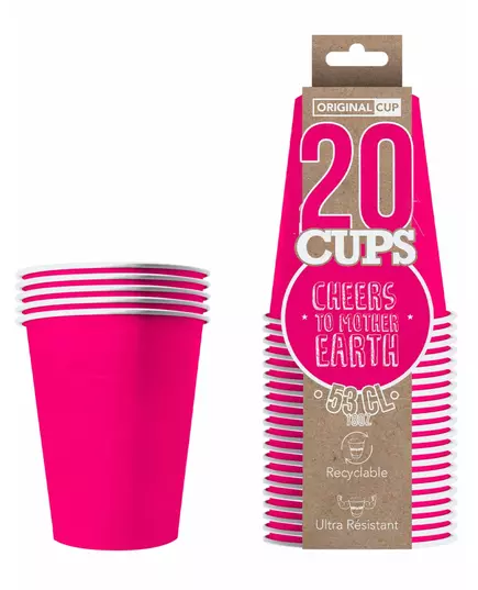 20 růžových amerických recyklovatelných kartonových kelímků 53 cl, image 2