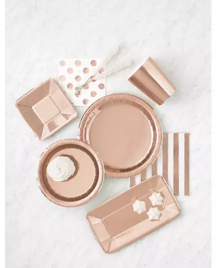 20 malých kartonových talířků rose gold 19 cm, image 2