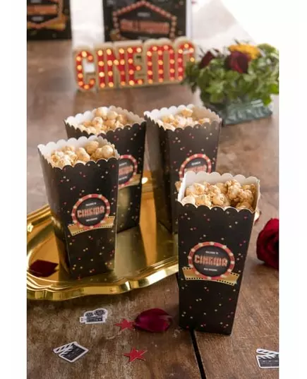 8 hollywoodských popcorn kornoutů z kartonu 6 x 17 cm, image 2
