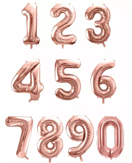 Fóliový číselný balónek rose gold 85 cm, Velikost: 0, image 2