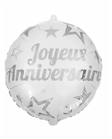 Bílý fóliový balónek Happy Birthday 45 cm, image 2