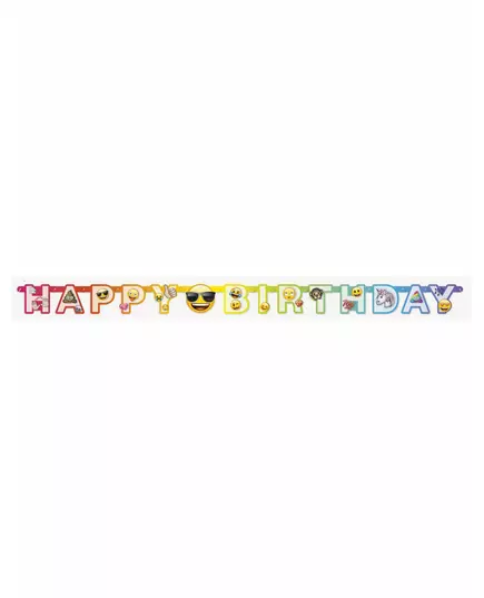 Kartonový banner Happy Birthday Emoji Rainbow 1,8 m, image 2