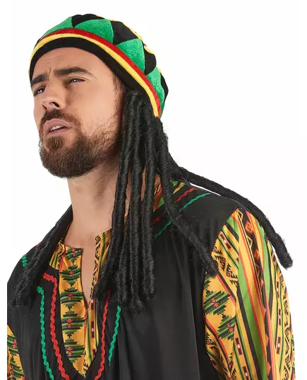 Sametová rasta čepice s dredy pro dospělé, image 2