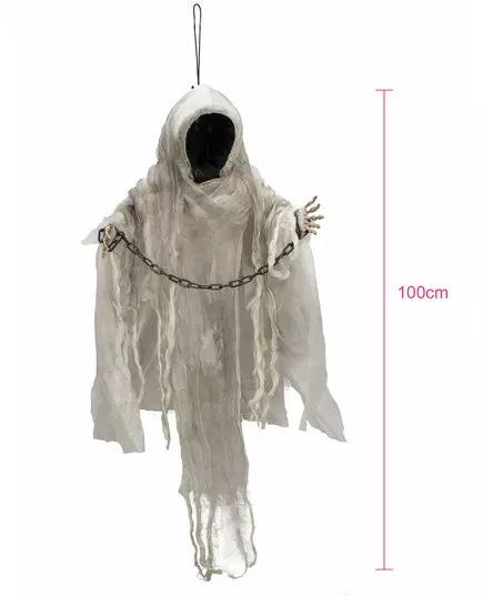 Svítící závěsná spoutaná kostra Halloween 100 cm, image 2