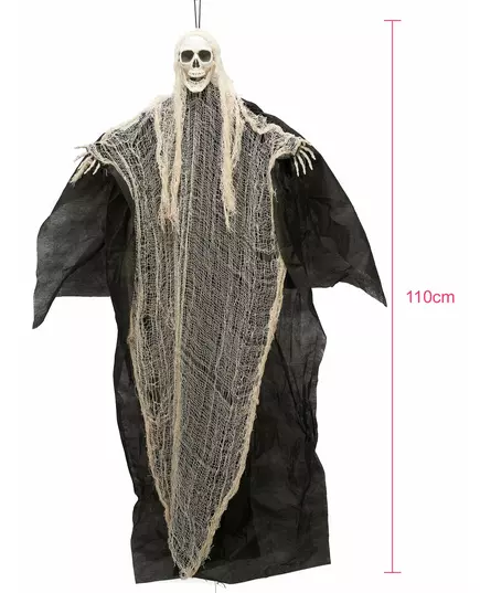 Černo-bílá závěsná dekorace Smrtka Halloween 110 cm, image 2