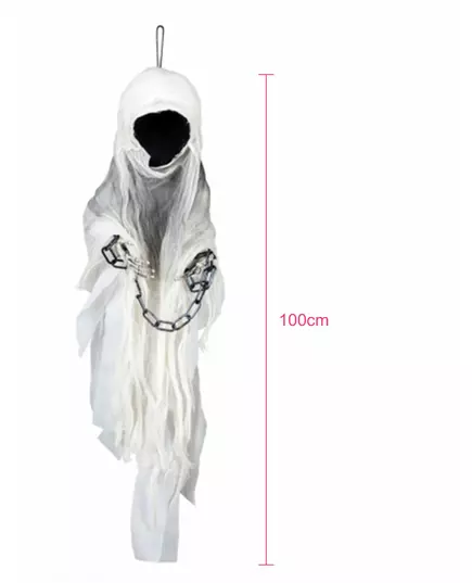 Dekorace řetězem spoutaný kostlivec Smrťák 100cm Halloween, image 2