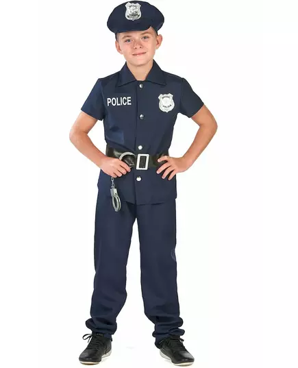 Dětský kostým policisty s krátkým rukávem, Velikost: 4-6 let (110-120 cm)
