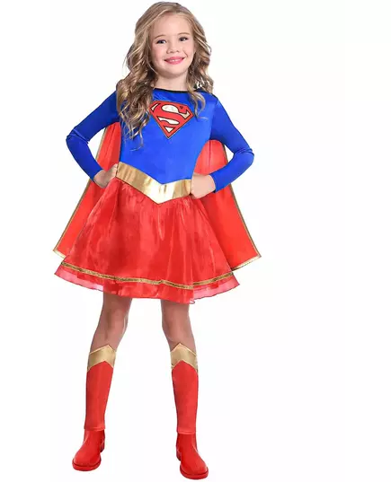 Klasický kostým Supergirl pro dívky, Velikost: 10-12 let (146 cm)