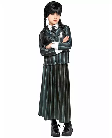 Kostým Wednesday Addams – školní uniforma pro děti, Velikost: 14-16 let (158 to 170 cm)