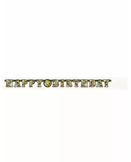 Kloubová girlanda Happy Birthday military 1.6 meter, image 2