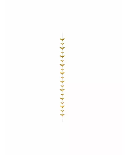 Metalická zlatá girlanda netopýři 150 x 11 cm, image 2