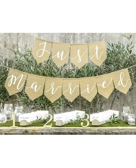 Jutová girlanda Just Married 185 × 23 cm, image 2