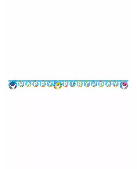 Papírová girlanda Happy Birthday Baby Shark 2 m, image 2
