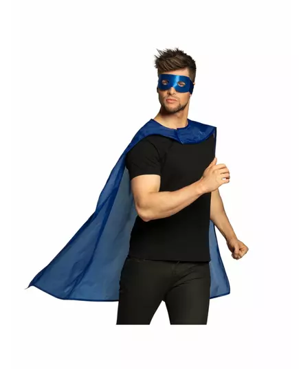 Sada modrý superhrdinský plášť a maska pro dospělé, image 2
