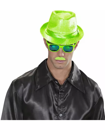 1 fluorescenční zelený knír pro dospělé, image 2