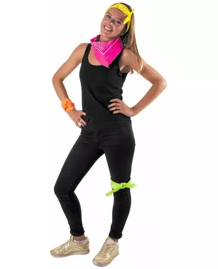 Fluorescenčně růžová bandana pro dospělé, image 2