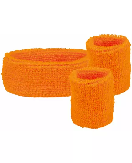 Oranžová čelenka a potítka 80. let pro dospělé, image 2