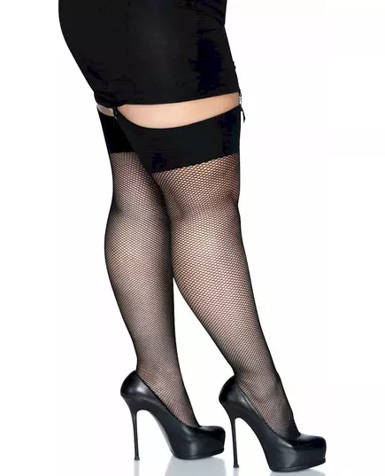 Černé síťované punčochy – plus size, image 2