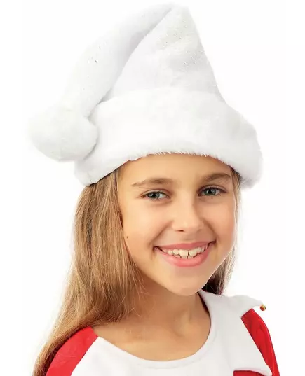 Dětská bílá a stříbrná Santa čepice, image 2