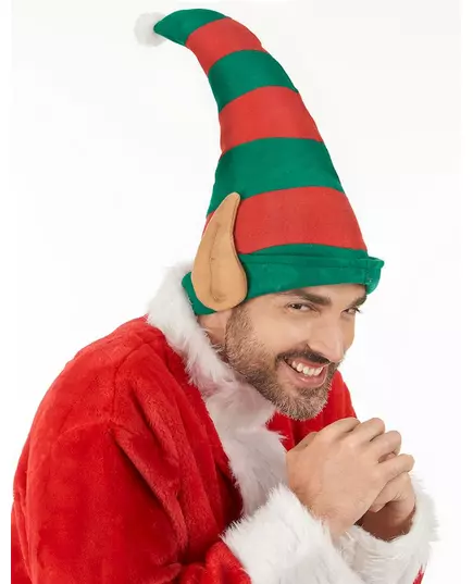 Pruhovaná Santa elfí čepice s ušima pro dospělé, image 2
