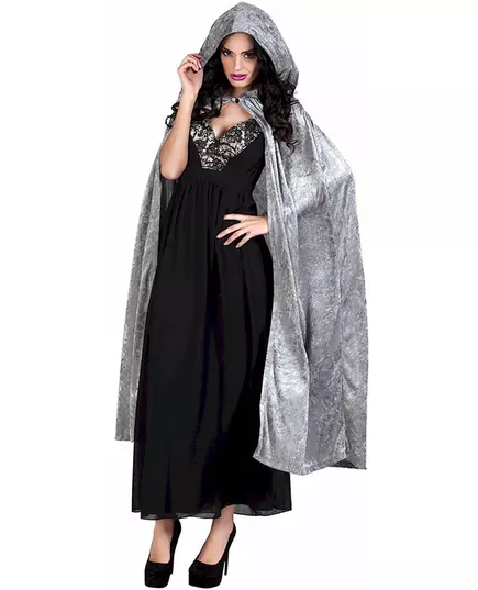 Šedý plášť se sametovým vzhledem 170 cm pro dospělé Halloween, image 2