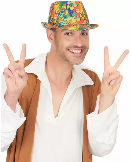 Květinový hippie borsalino klobouk pro dospělé, image 2