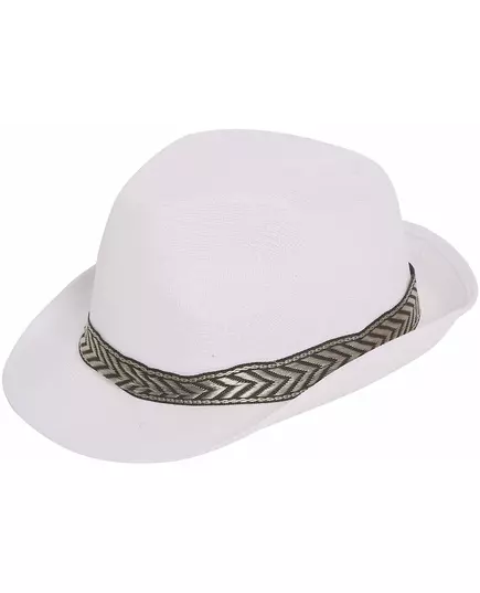 Bílý trilby borsalino klobouk pro dospělé, image 2